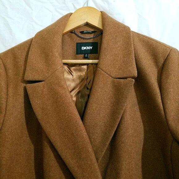 DKNY Women’s Camel Winter Coat – Classic Overcoat Size XLarge NWT!!!! - Picture 8 of 15
